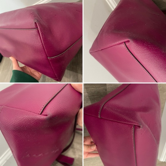 COACH✨Dahlia Purple & Gold Cross Grain Leather City Zip Tote & Wallet - Picture 10 of 16